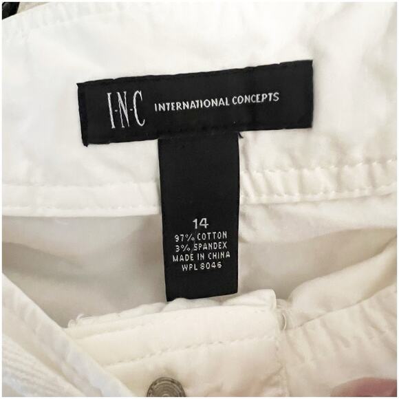 I.N.C. International Concepts Scrunch Pants Size 14 Embellished Butterfly White - Picture 11 of 12